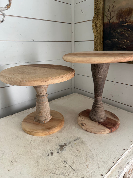 Wood pedestal will get makeover - sold individually, picked at random