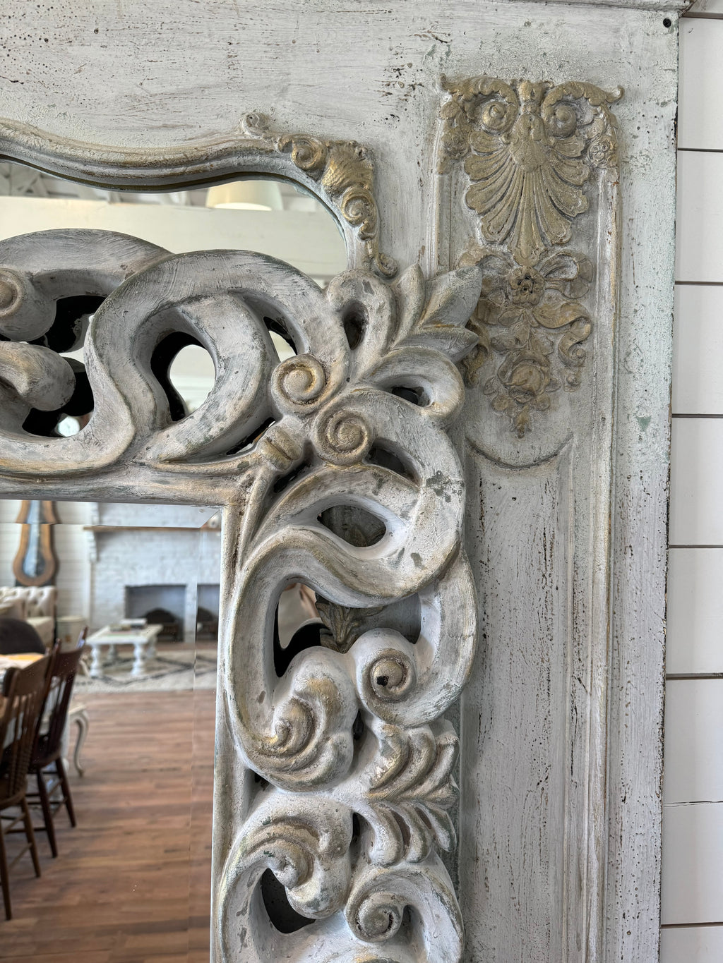 French Country Hand Painted Beveled Mirror