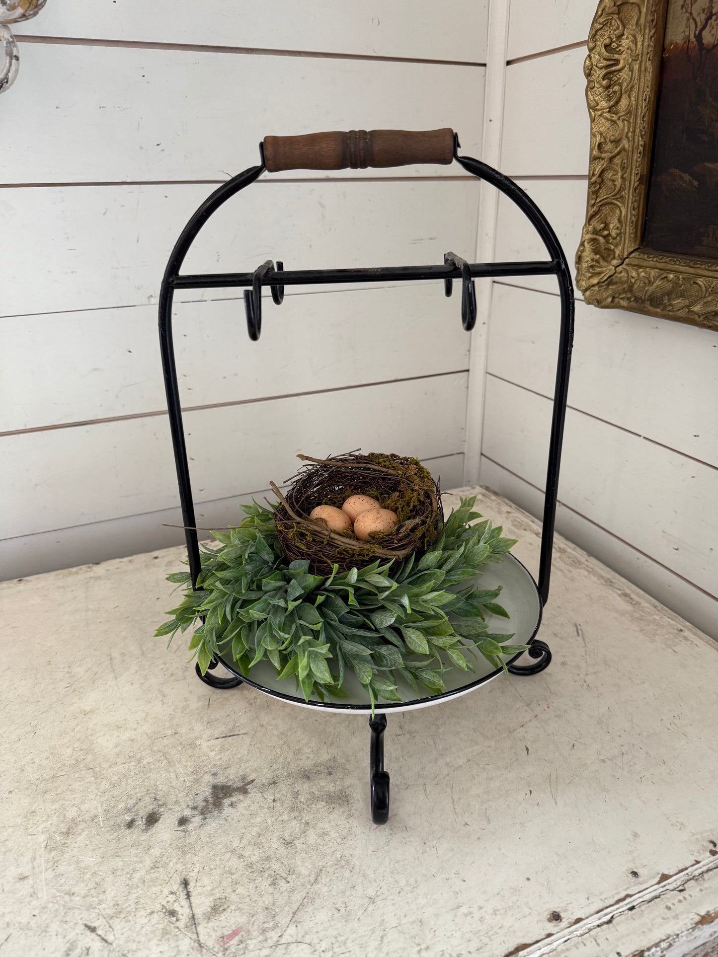 Coffee/Cocoa Stand Tray with Hooks Greenery not included