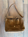 Michael Kors greenwich Tan Brown Bucket Drawstring Bag Suede
