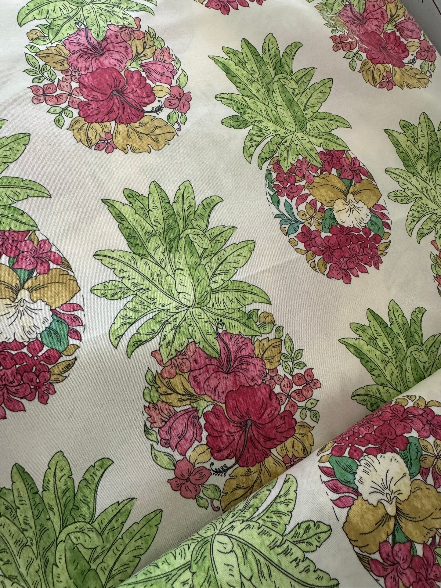 Floral Outdoor Pineapple Fabric Per Yard