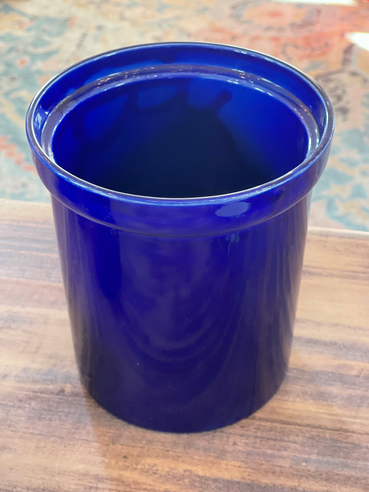 Cobalt utensil crock