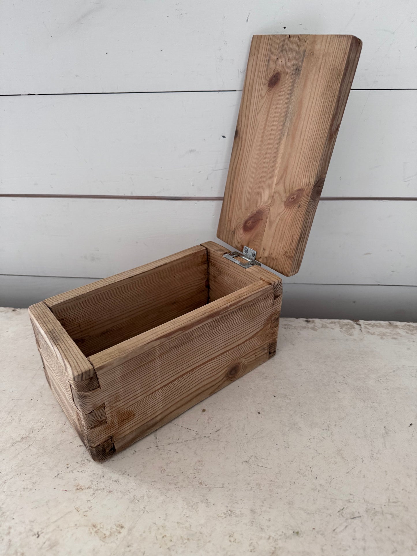 Wood Dovetail Work box with hinged lid