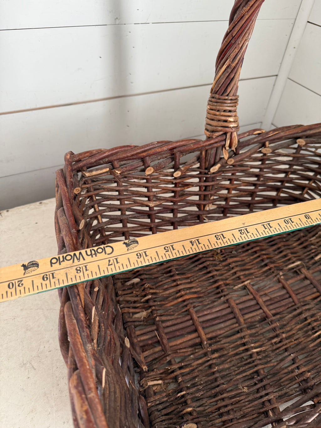 Oversized Aged Vintage Wicker Basket
