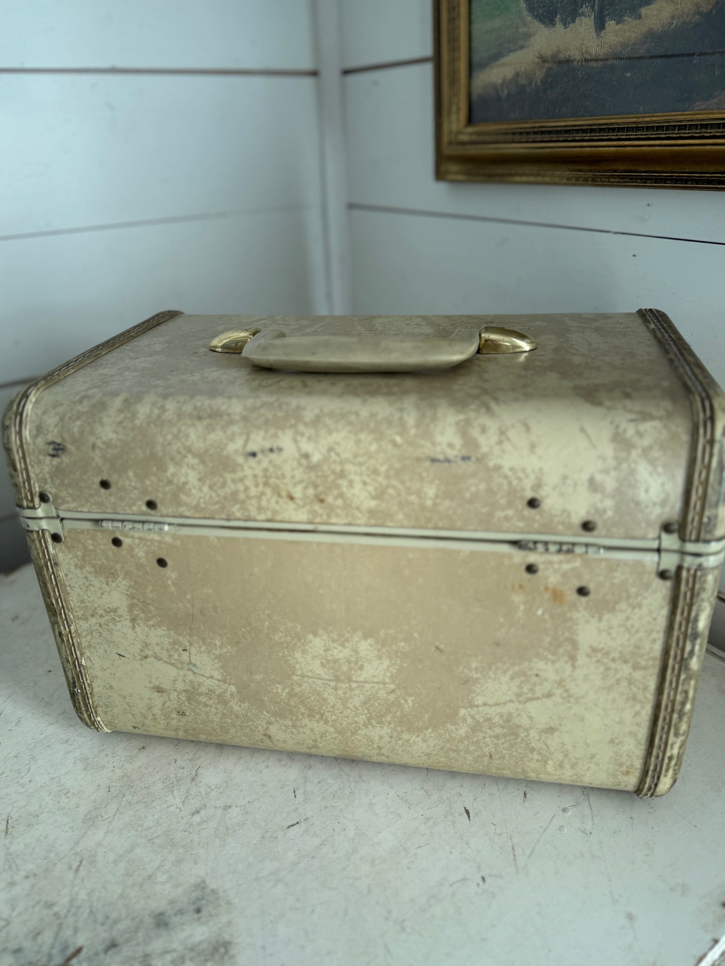 Vintage SAMSONITE Train Case Luggage Suitcase Cosmetic Tan