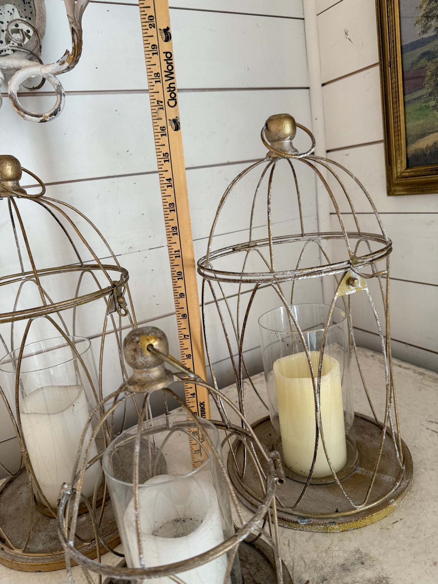 Wire Metal Bird cage with flameless candle included sold individually