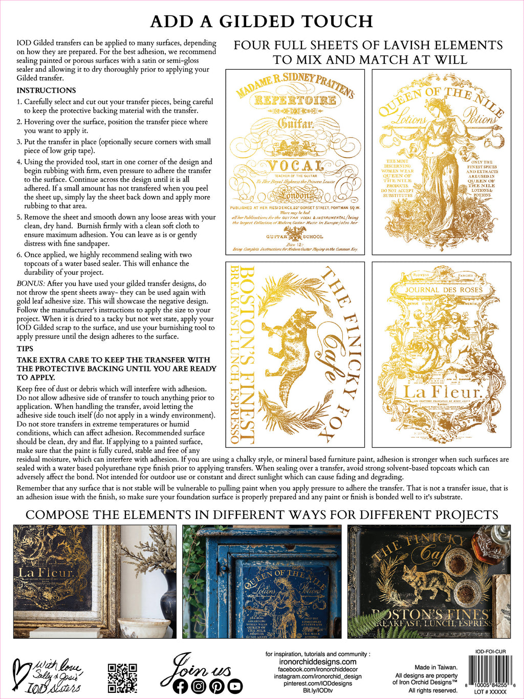 Curated Signage | Gilded Foil Transfer | IOD Iron Orchid Designs