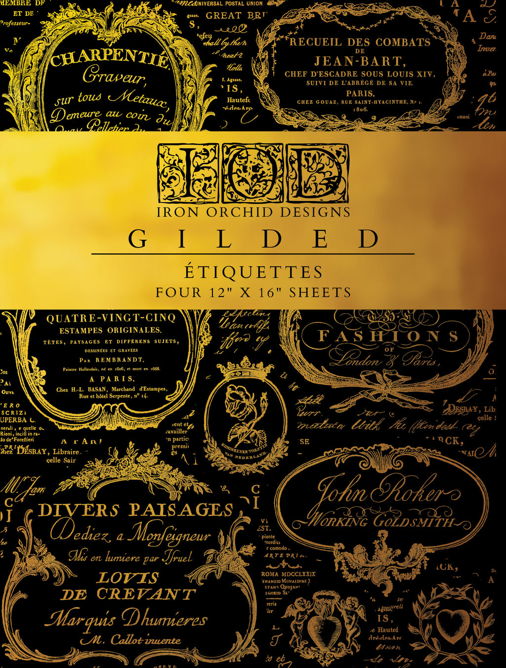 Etiquettes | Gilded Foil Transfer | IOD Iron Orchid Designs