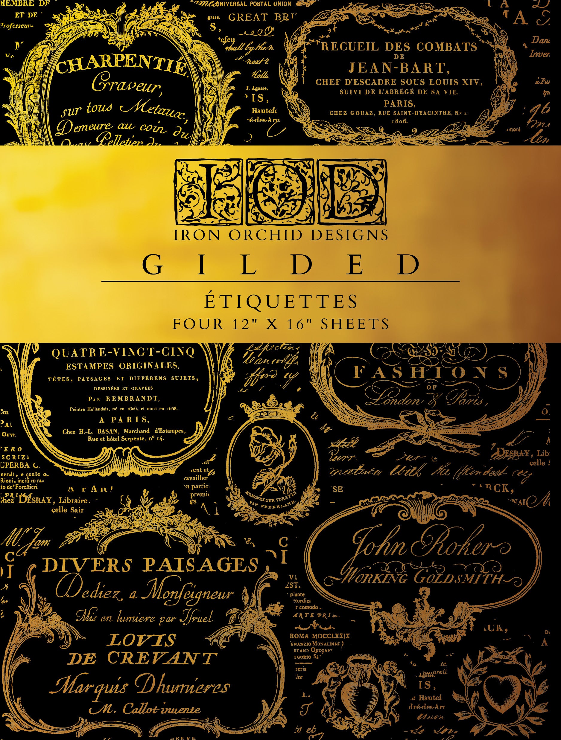 Etiquettes | Gilded Foil Transfer | IOD Iron Orchid Designs