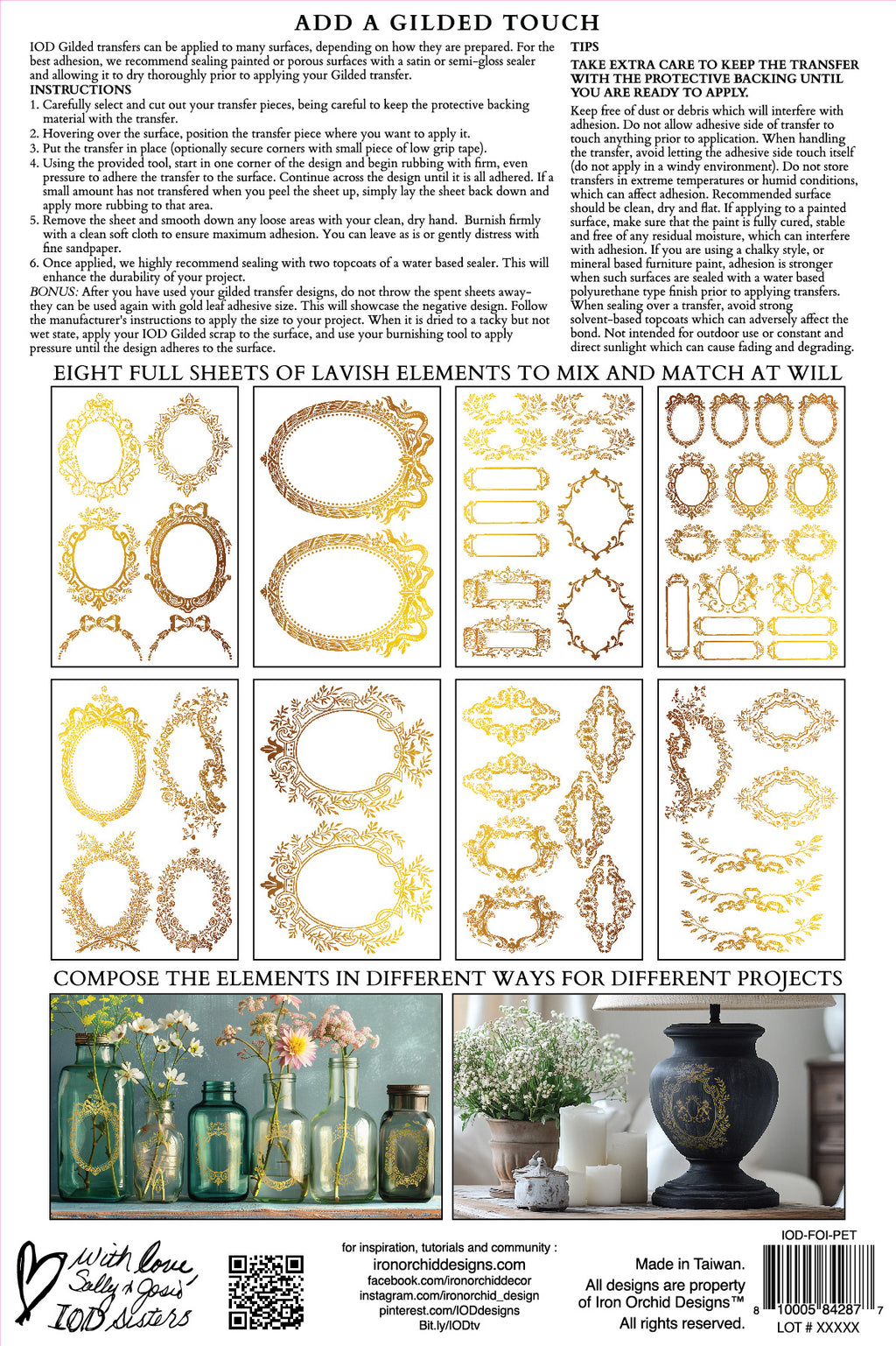 Petits Ornements | Gilded Foil Transfer | IOD Iron Orchid Designs