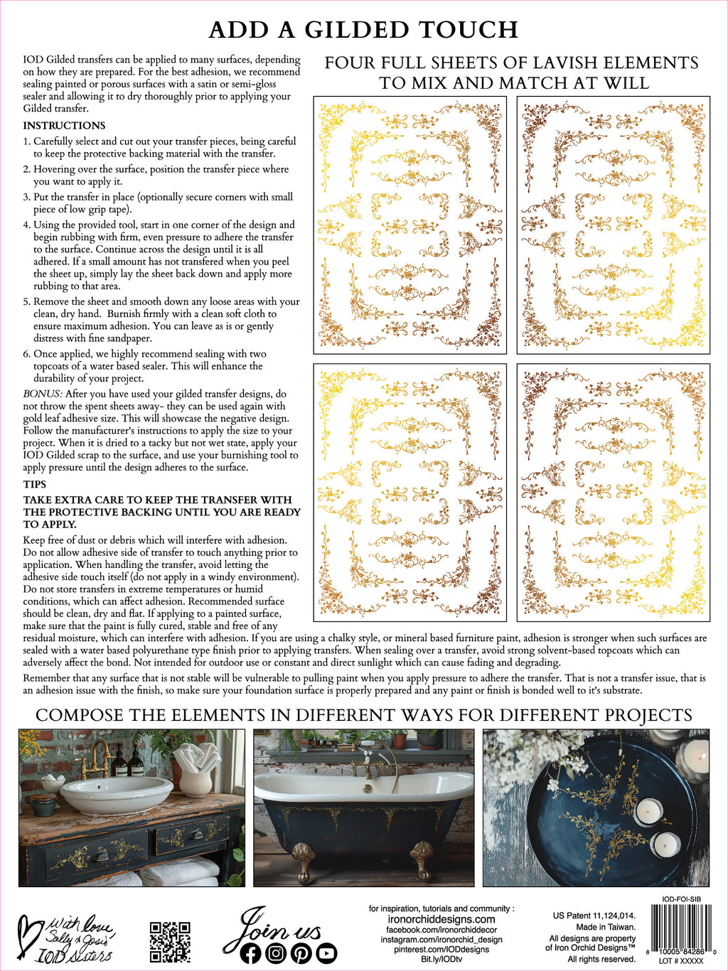 Si Belle | Gilded Foil Transfer | IOD Iron Orchid Designs