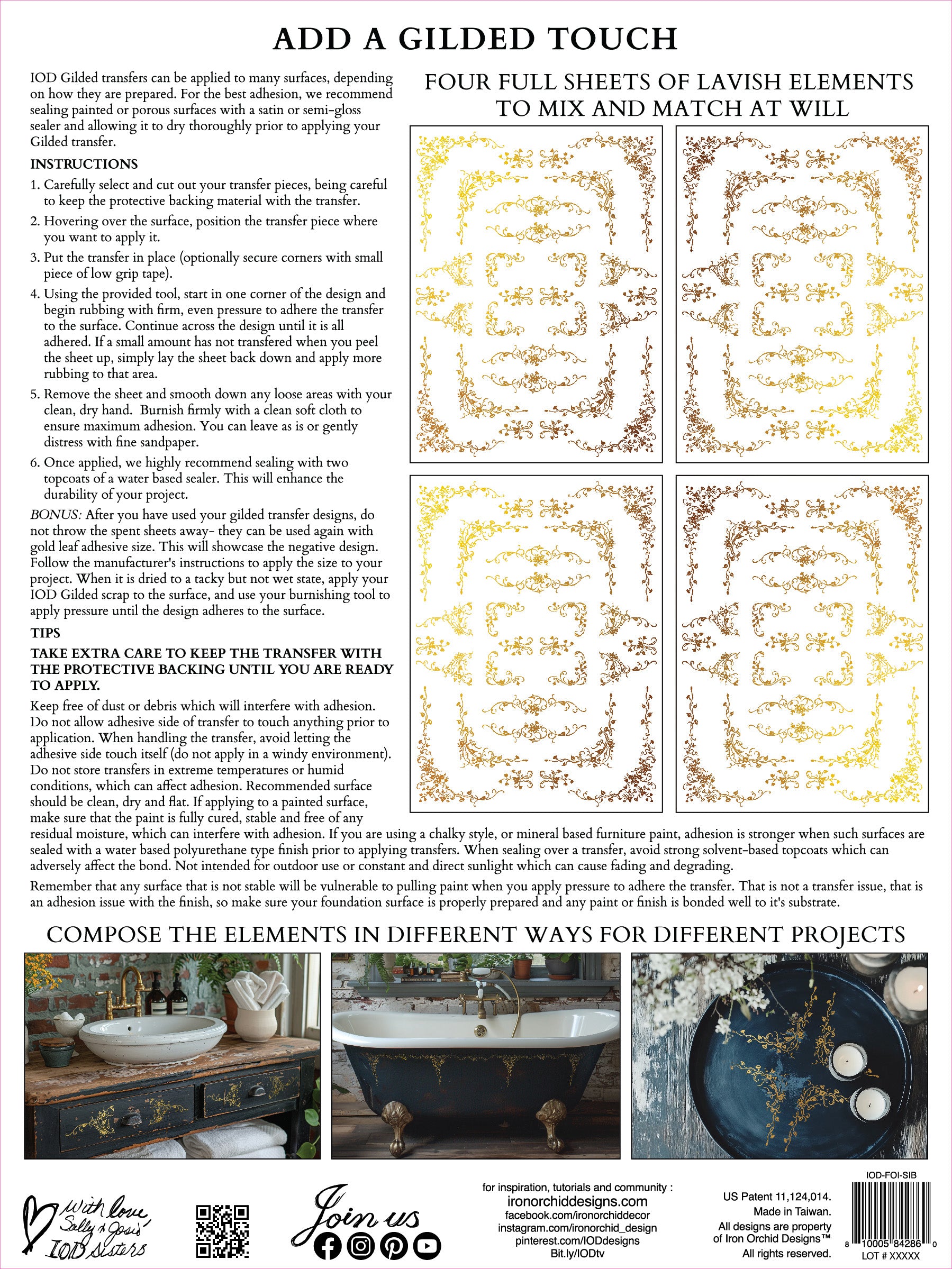 Si Belle | Gilded Foil Transfer | IOD Iron Orchid Designs