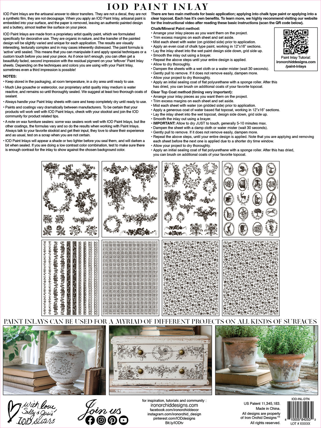 Delft Traditions Noir | Paint Inlay | IOD Iron Orchid Designs