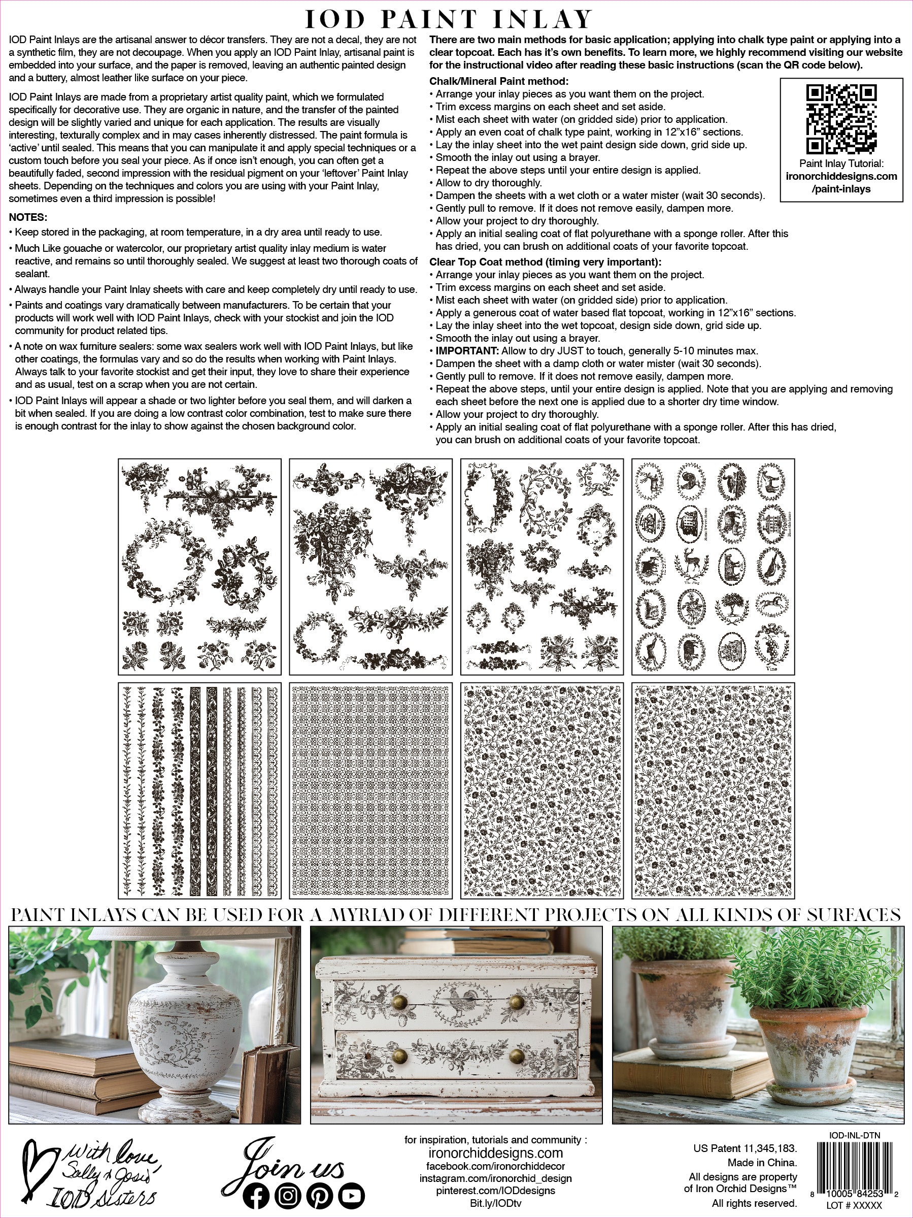 Delft Traditions Noir | Paint Inlay | IOD Iron Orchid Designs