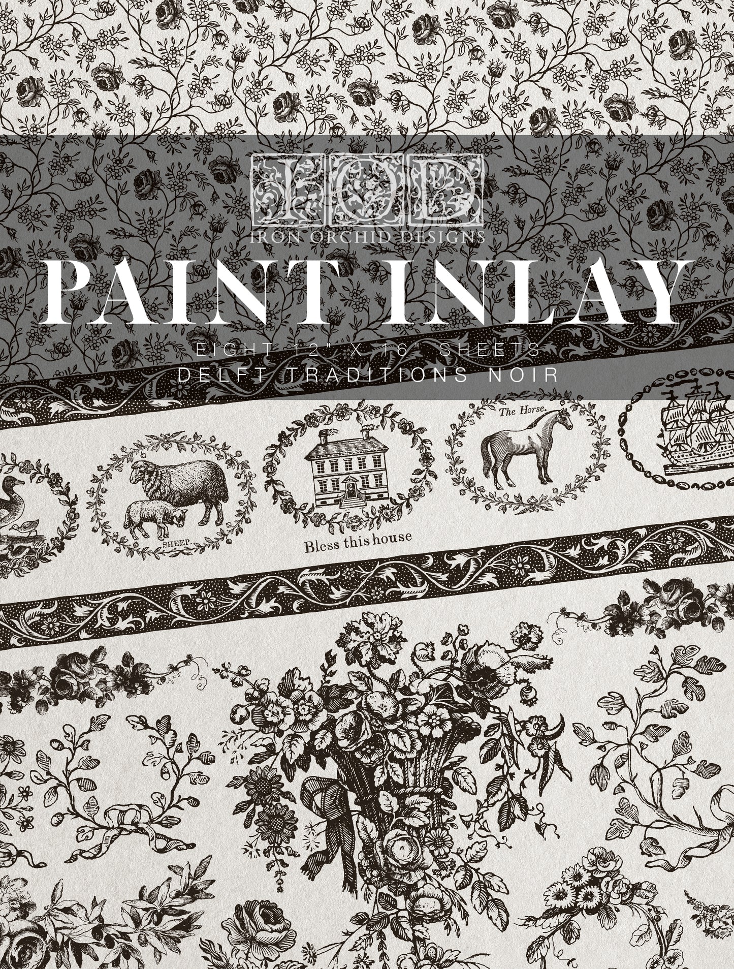 Delft Traditions Noir | IOD Paint Inlay