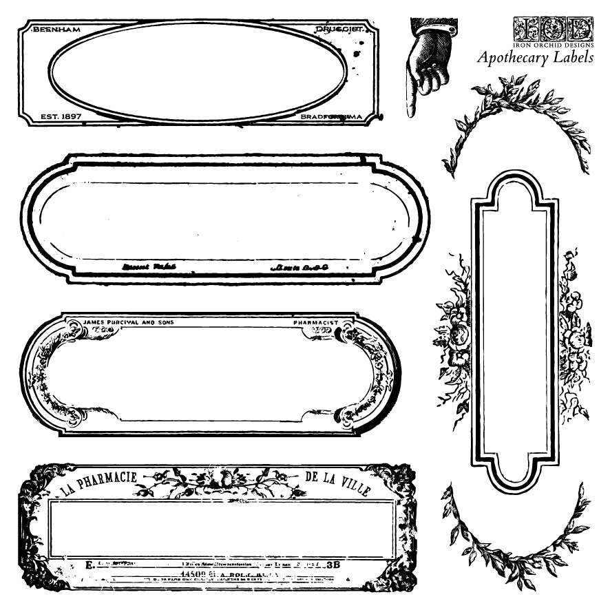 Apothecary Labels | Stamp | IOD Iron Orchid Designs