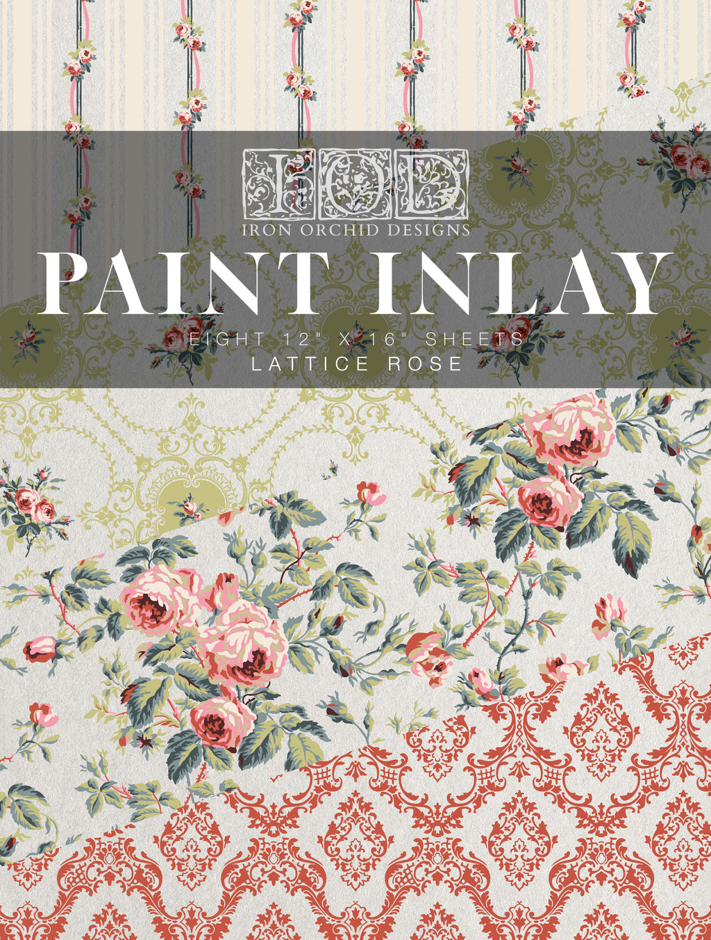 Lattice Rose | Paint Inlay | IOD Iron Orchid Designs