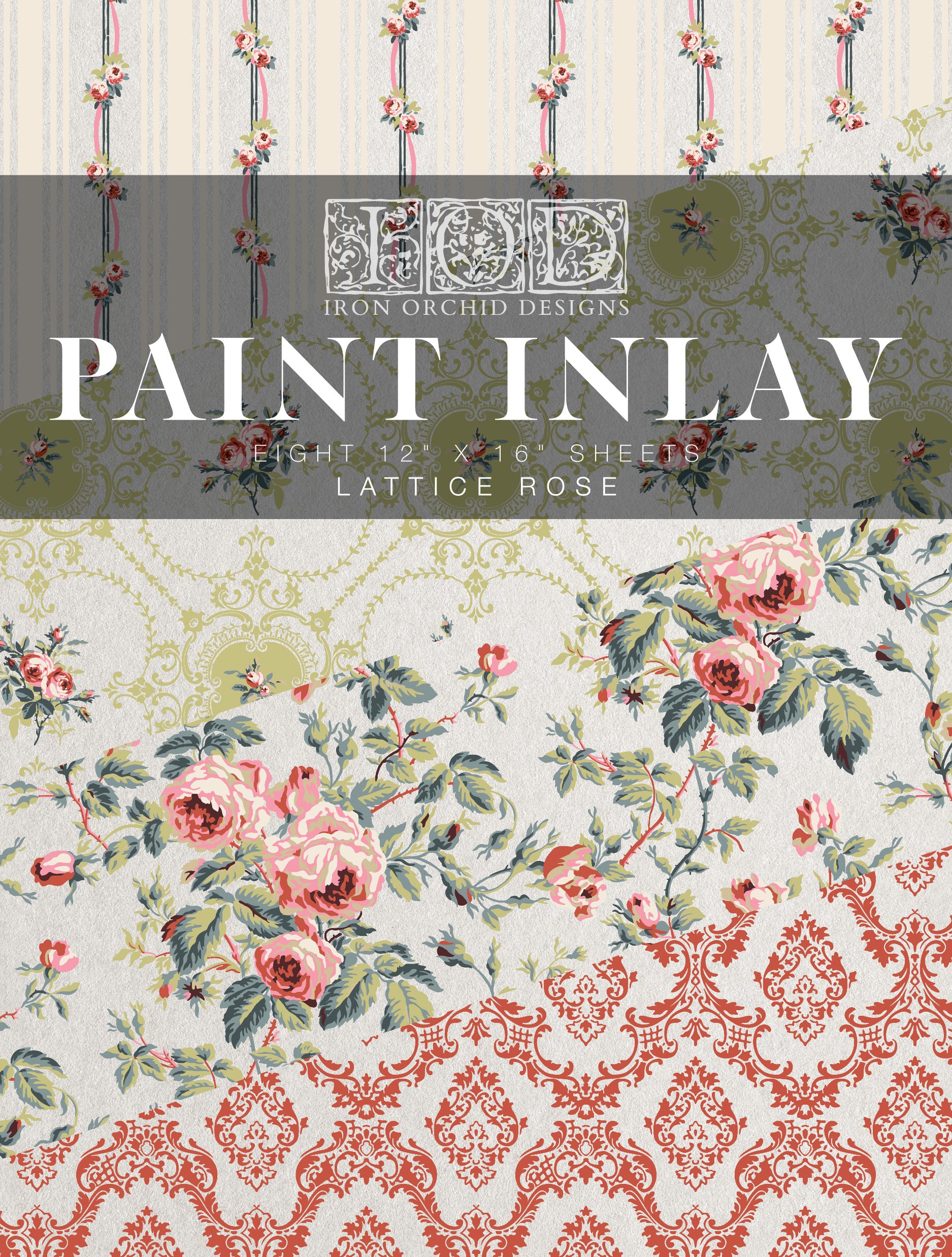Lattice Rose | Paint Inlay | IOD Iron Orchid Designs