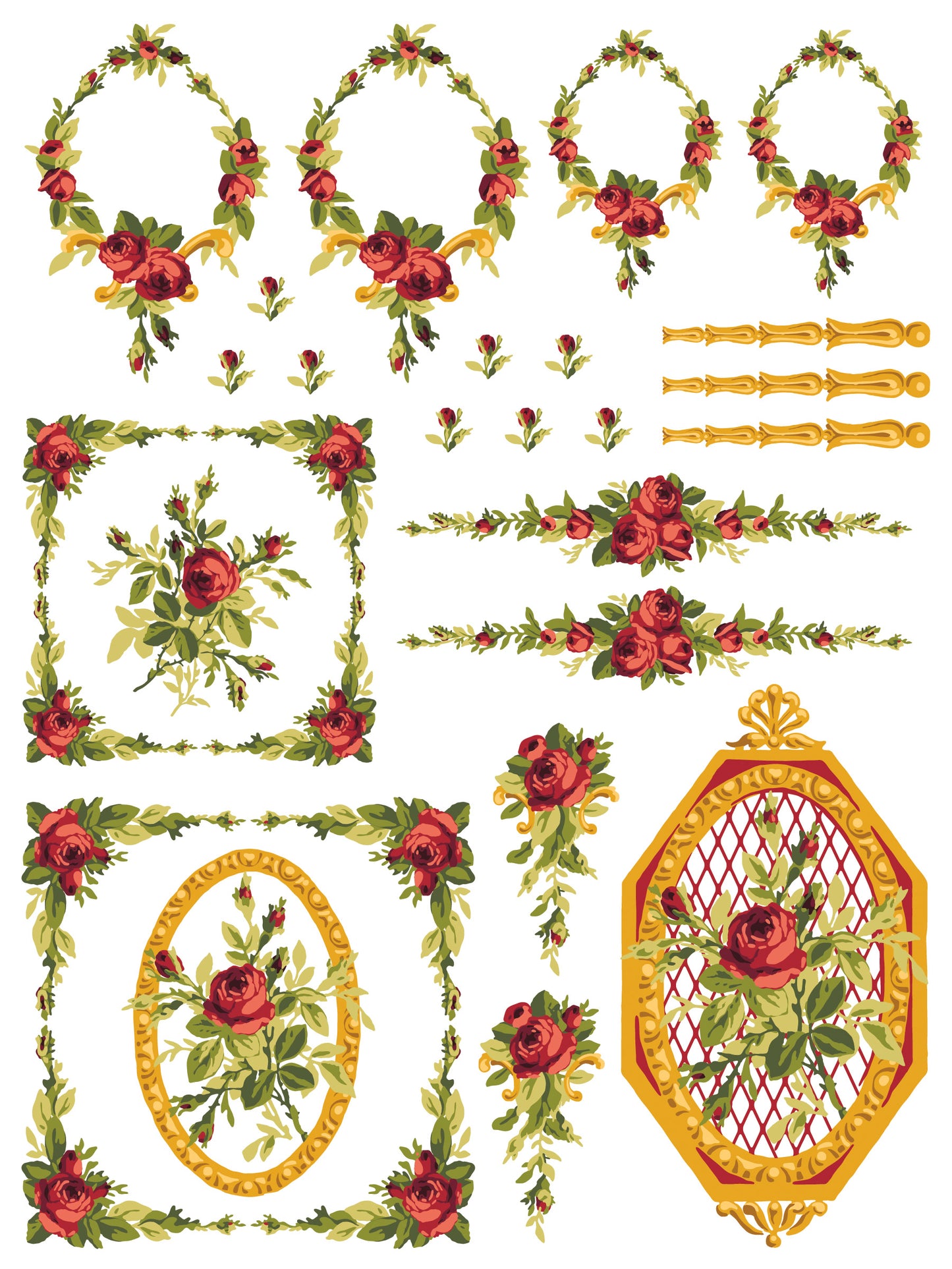 Iron Orchid Designs Petite Fleur Red | IOD Paint Inlay