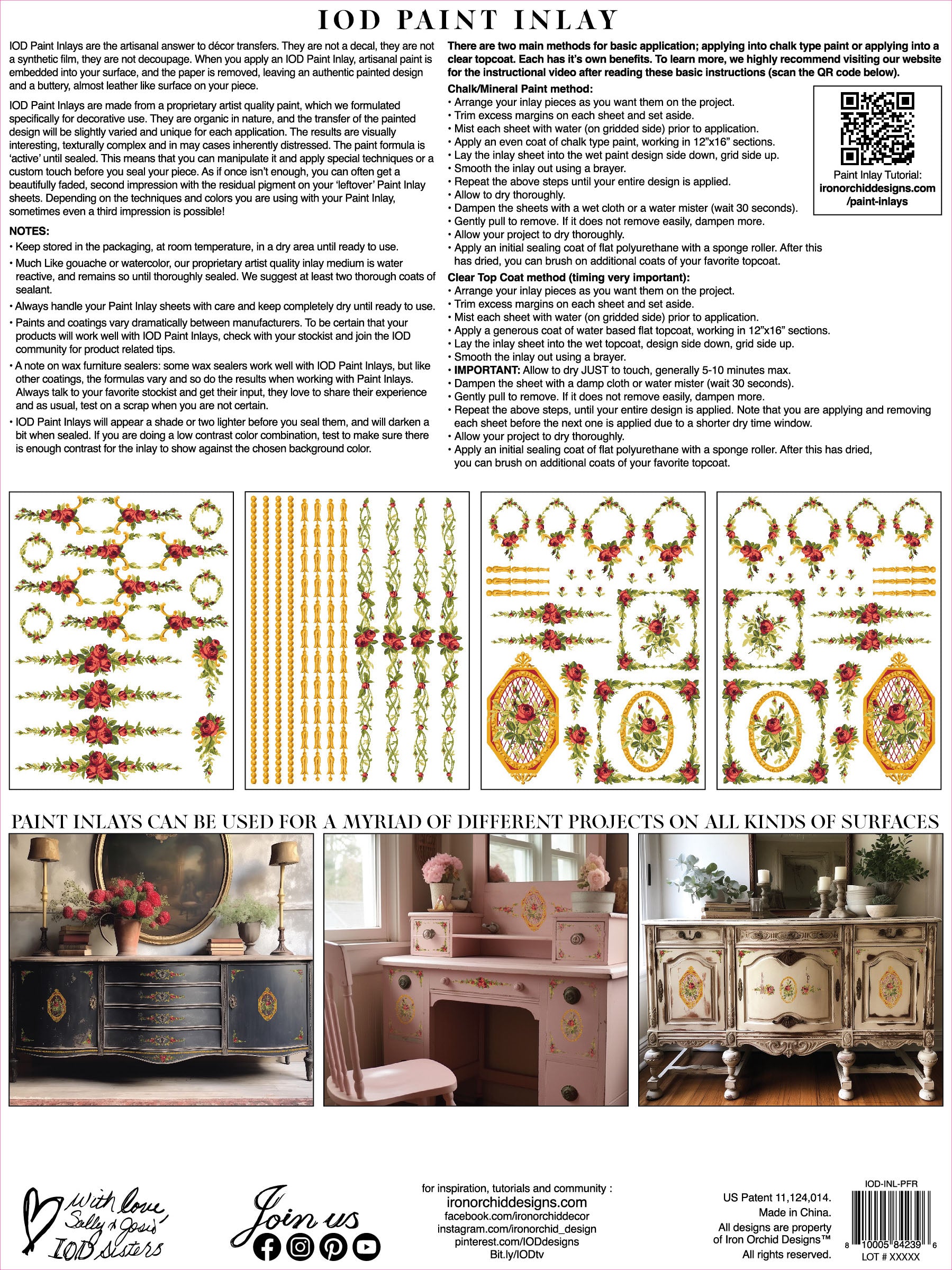 Petite Fleur Red | Paint Inlay | IOD Iron Orchid Designs