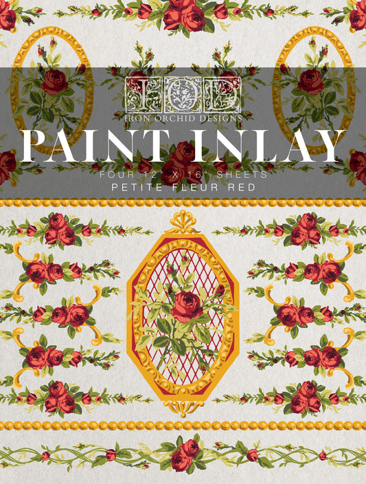 Iron Orchid Designs Petite Fleur Red | IOD Paint Inlay