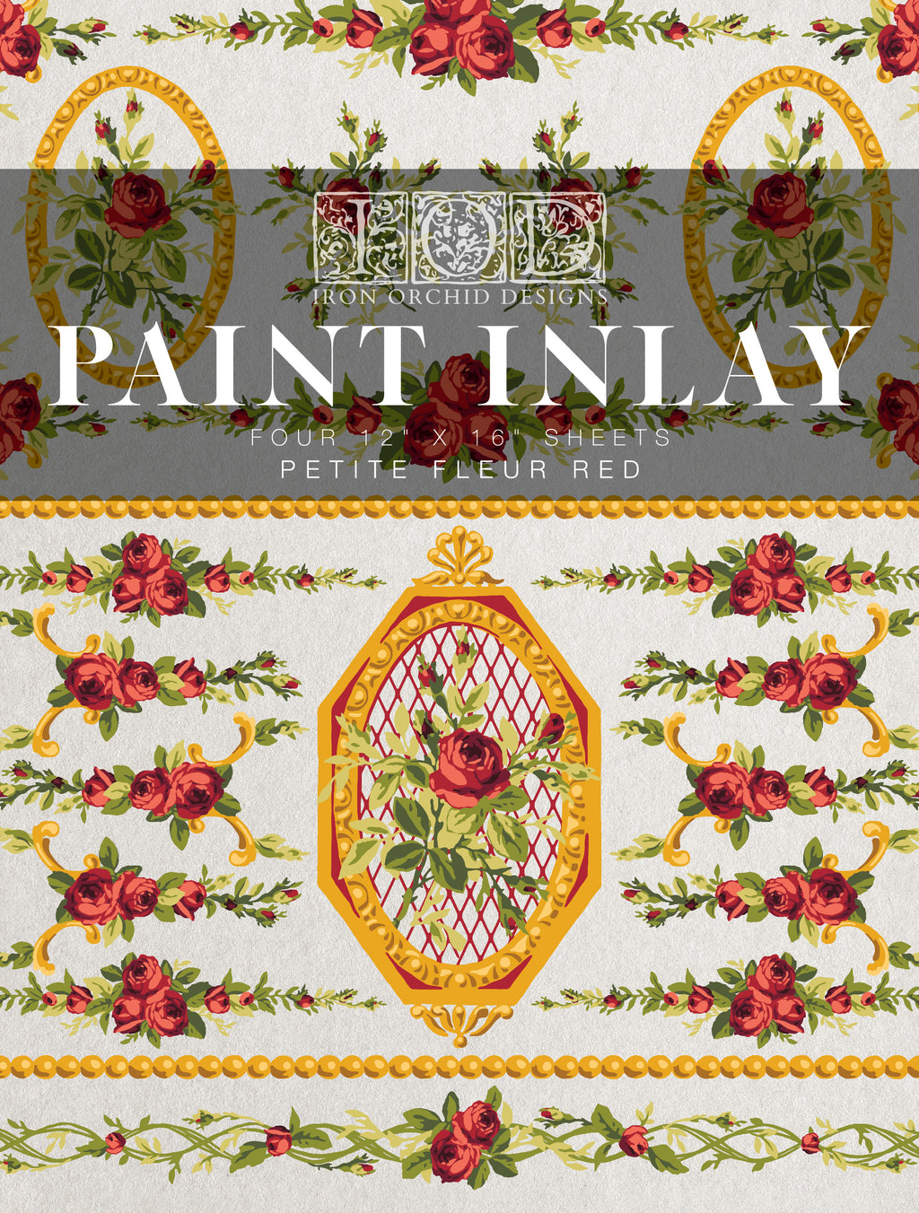 Petite Fleur Red | Paint Inlay | IOD Iron Orchid Designs