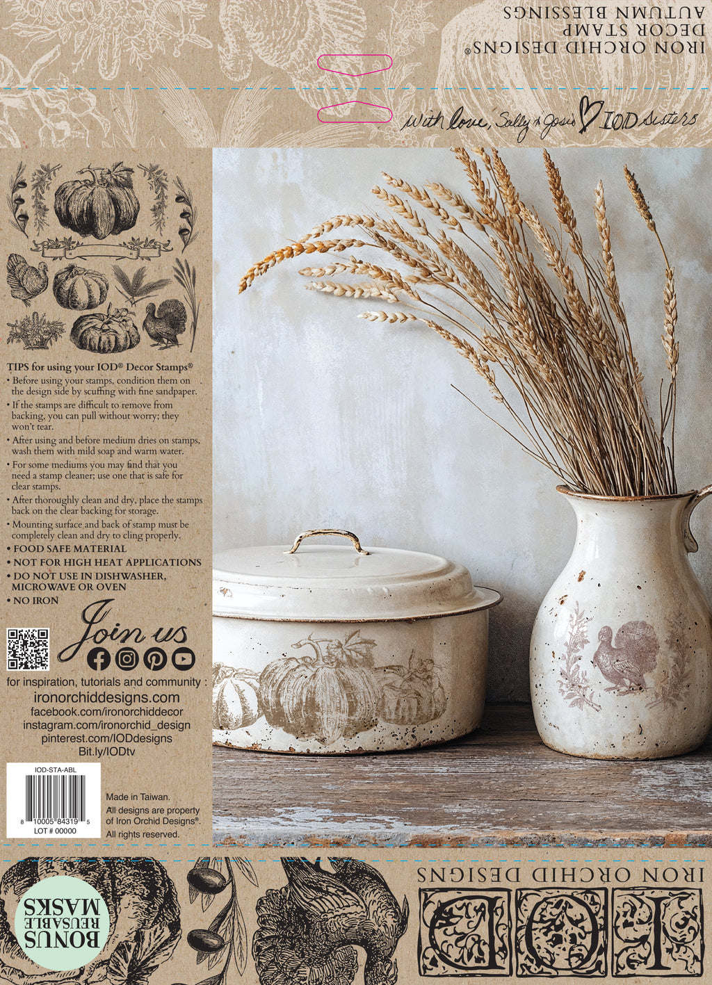 Autumn Blessings | Stamp | IOD Iron Orchid Designs