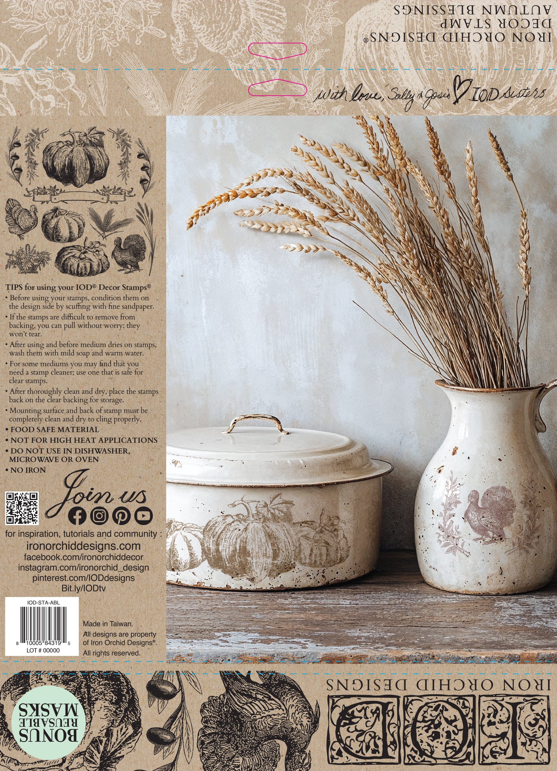 Autumn Blessings | Stamp | IOD Iron Orchid Designs