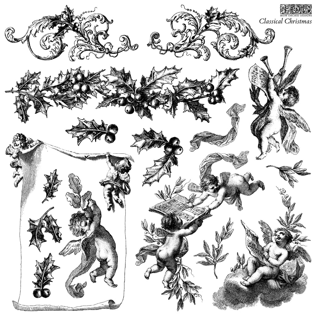 Classical Christmas | Decor Stamp | IOD Iron Orchid Designs
