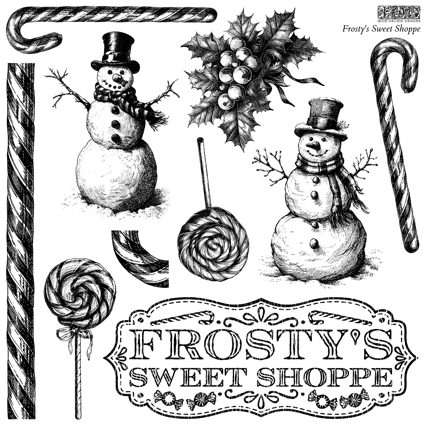 Frosty's Sweet Shoppe | Decor Stamp | IOD Iron Orchid Designs