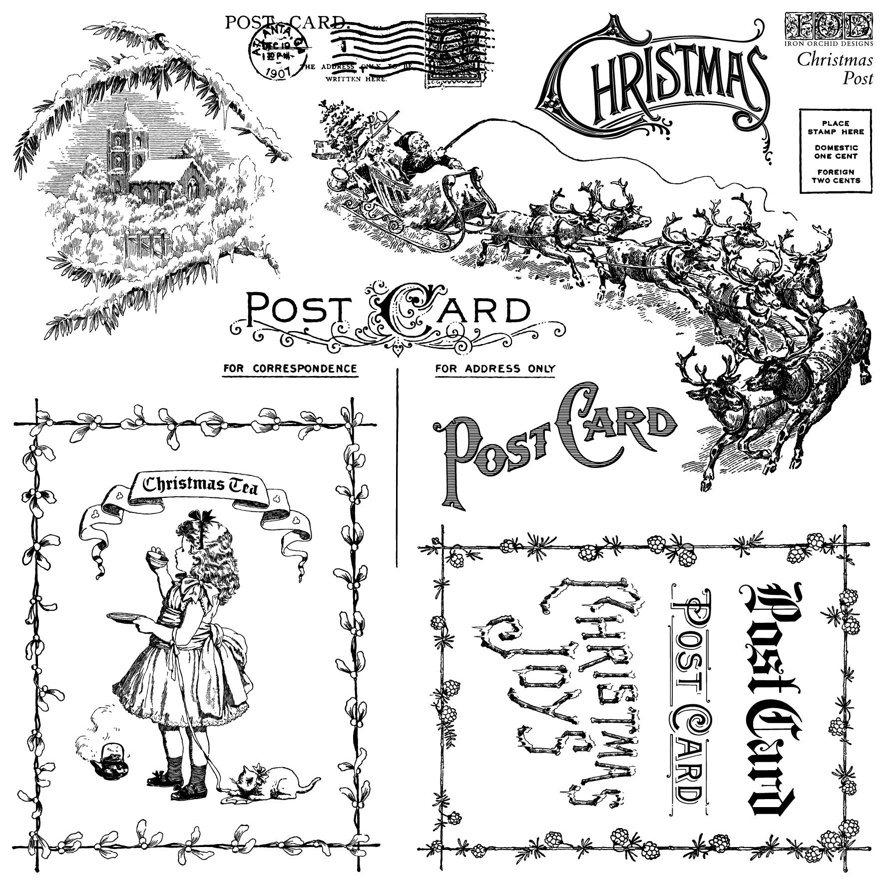 Christmas Post | Stamp | IOD Iron Orchid Designs