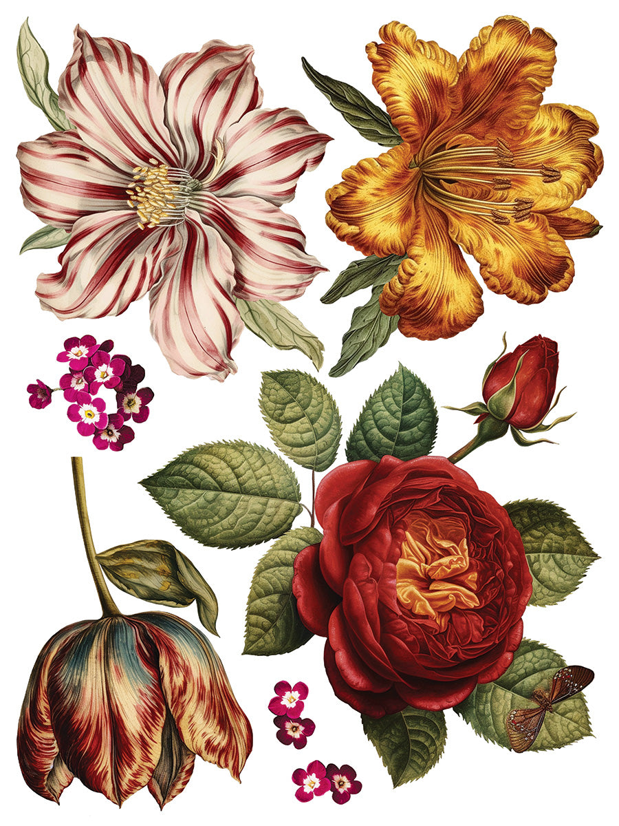 Iron Orchid Designs Collage de Fleurs | IOD Transfer