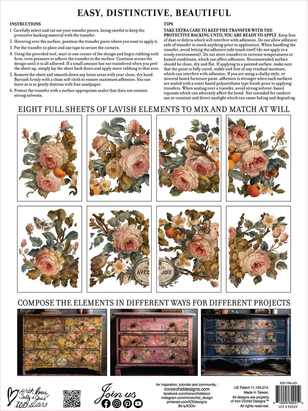 Joie des Roses | Transfer | IOD Iron Orchid Designs