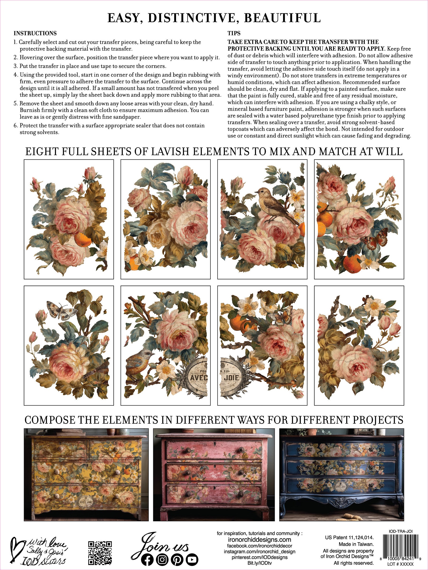 Joie des Roses | Transfer | IOD Iron Orchid Designs