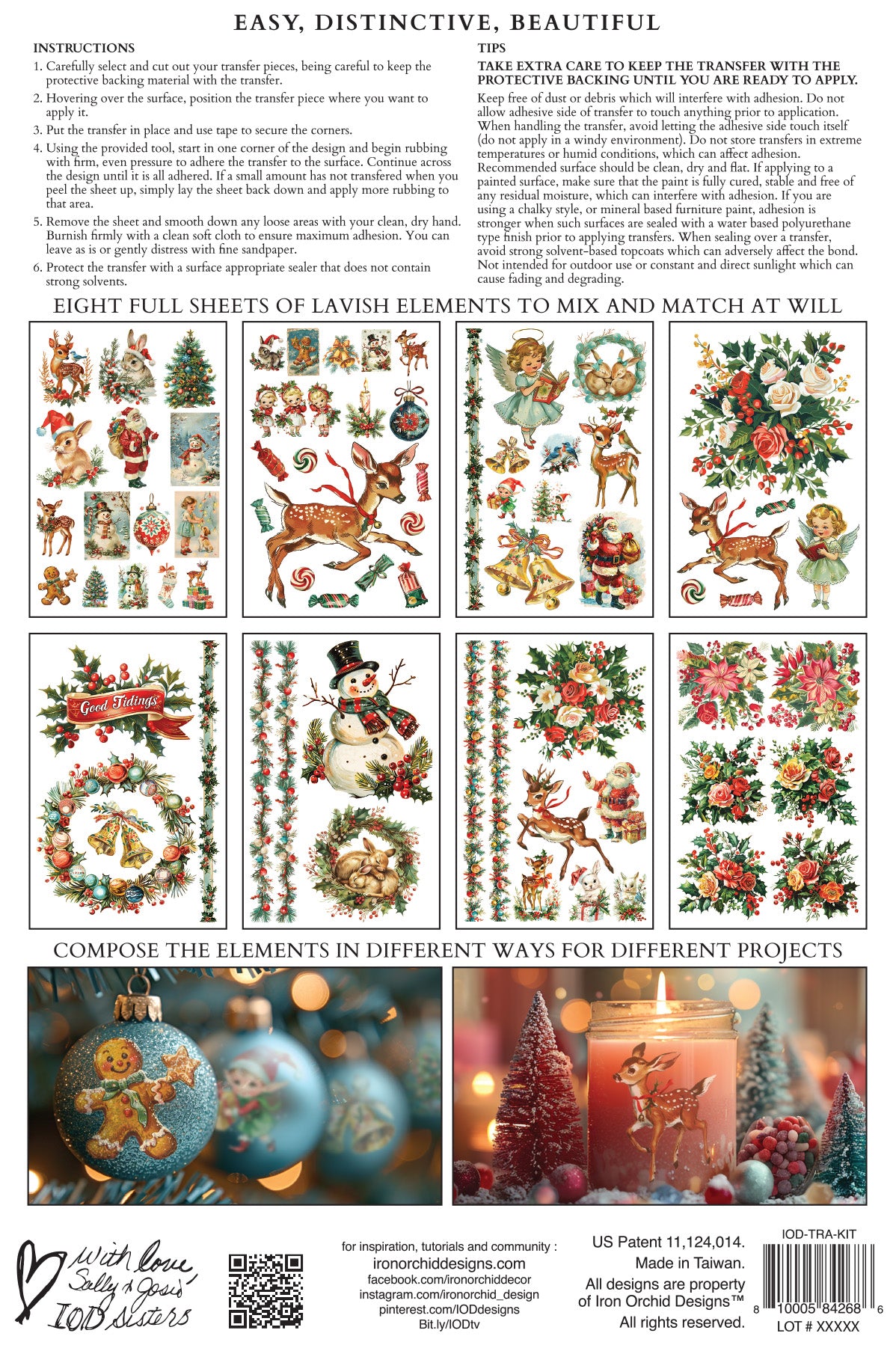 Kitschy Christmas Transfer by Iron Orchid Designs IOD