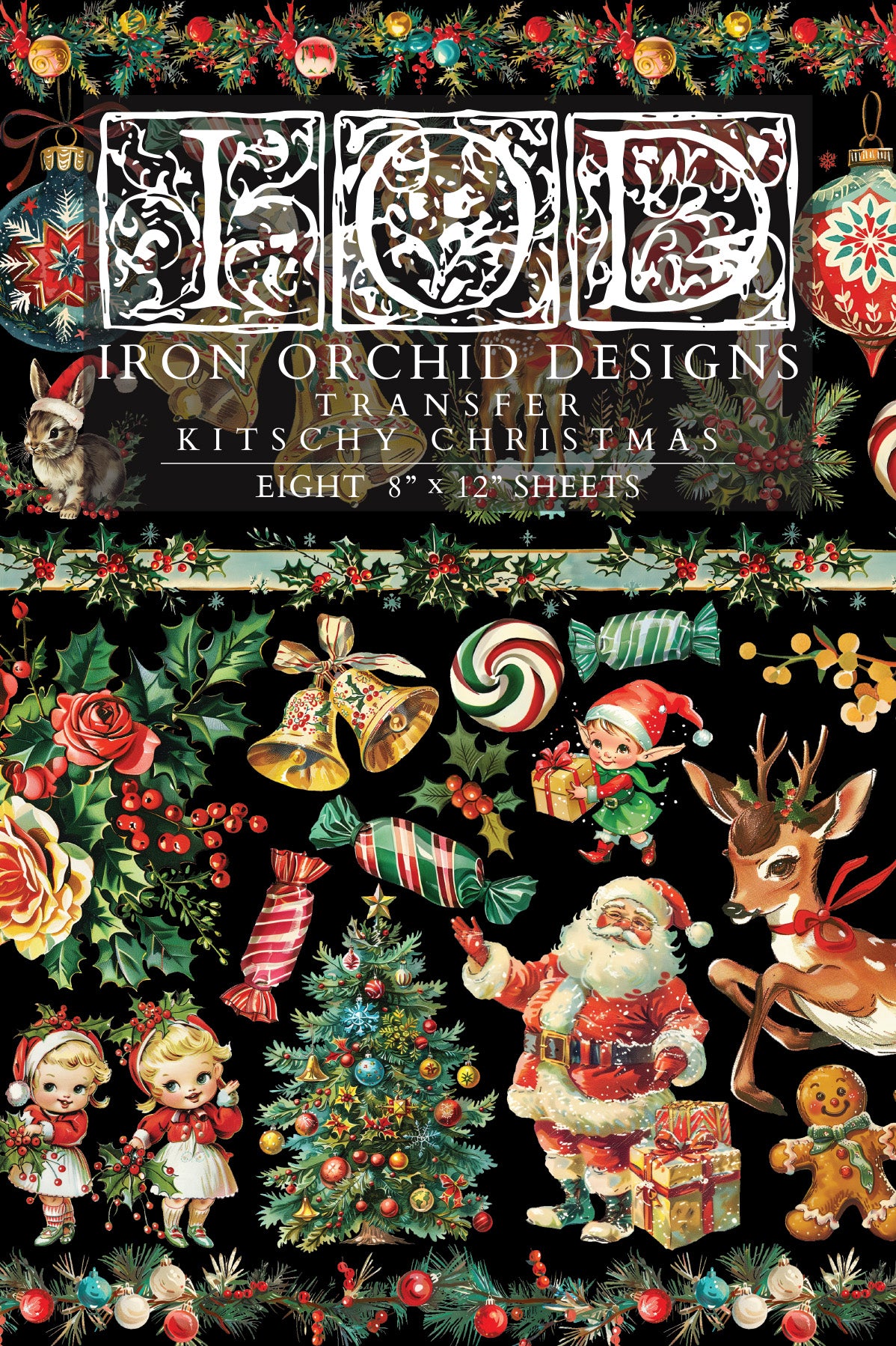 Kitschy Christmas Transfer by Iron Orchid Designs IOD