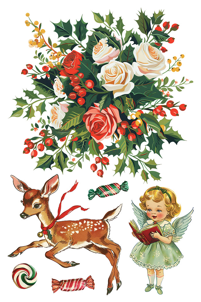 Kitschy Christmas Transfer by Iron Orchid Designs IOD