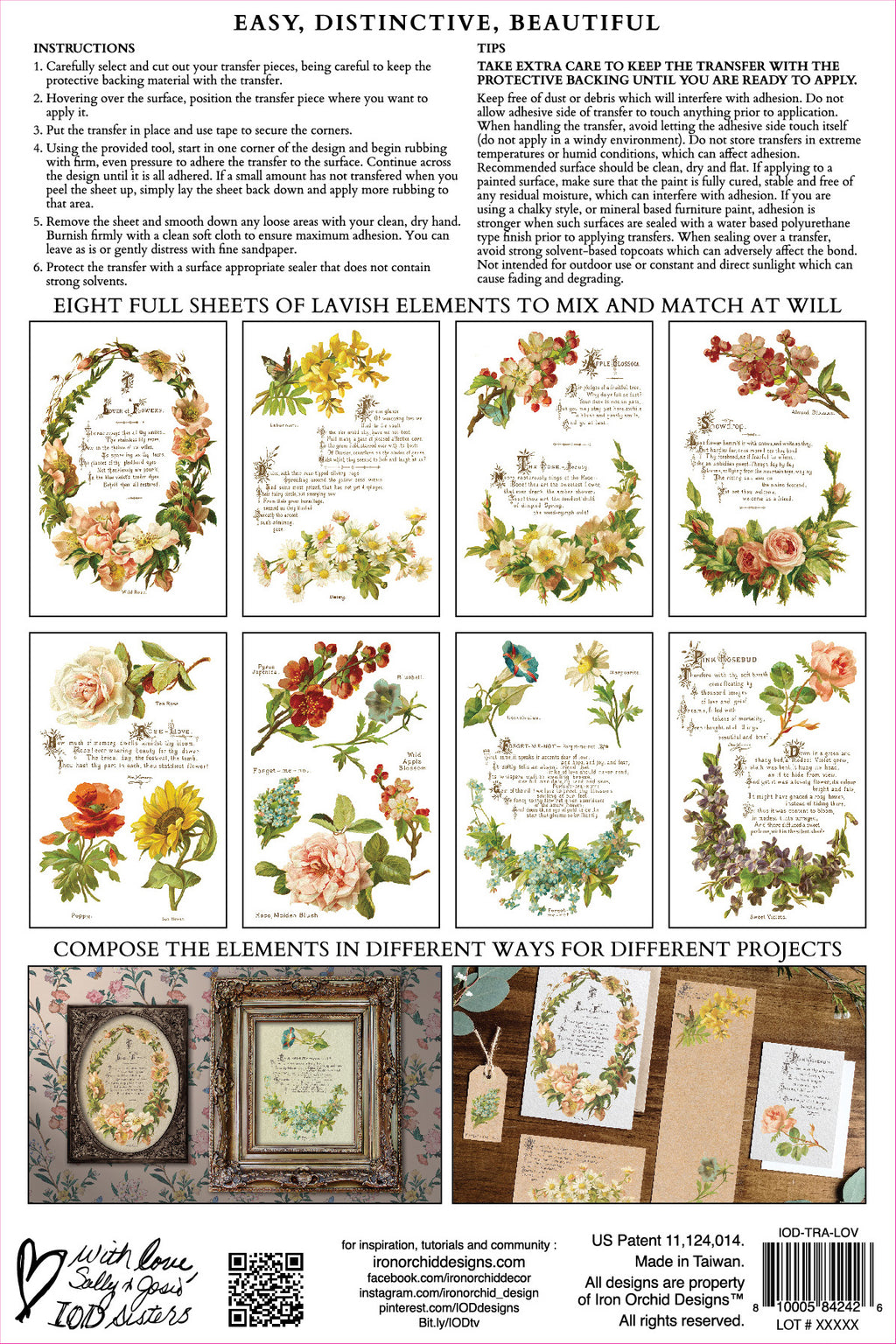 Lover Of Flowers | Transfer | IOD Iron Orchid Designs