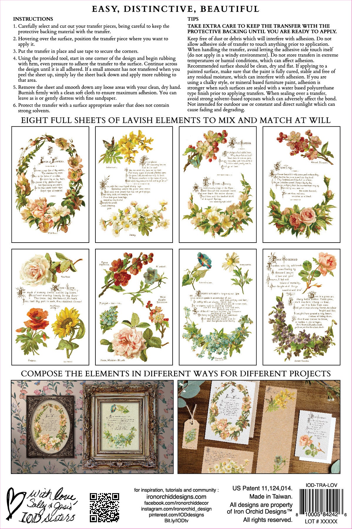Lover Of Flowers | Transfer | IOD Iron Orchid Designs