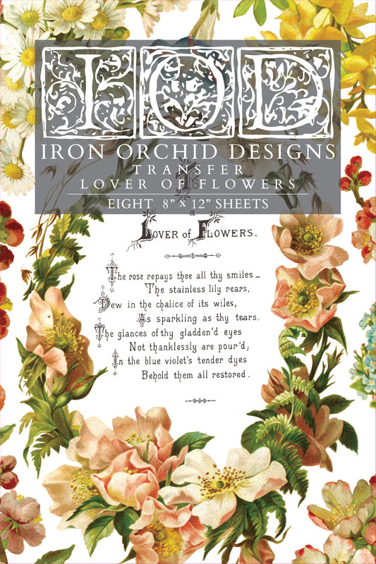Iron Orchid Designs Lover Of Flowers | IOD Transfer