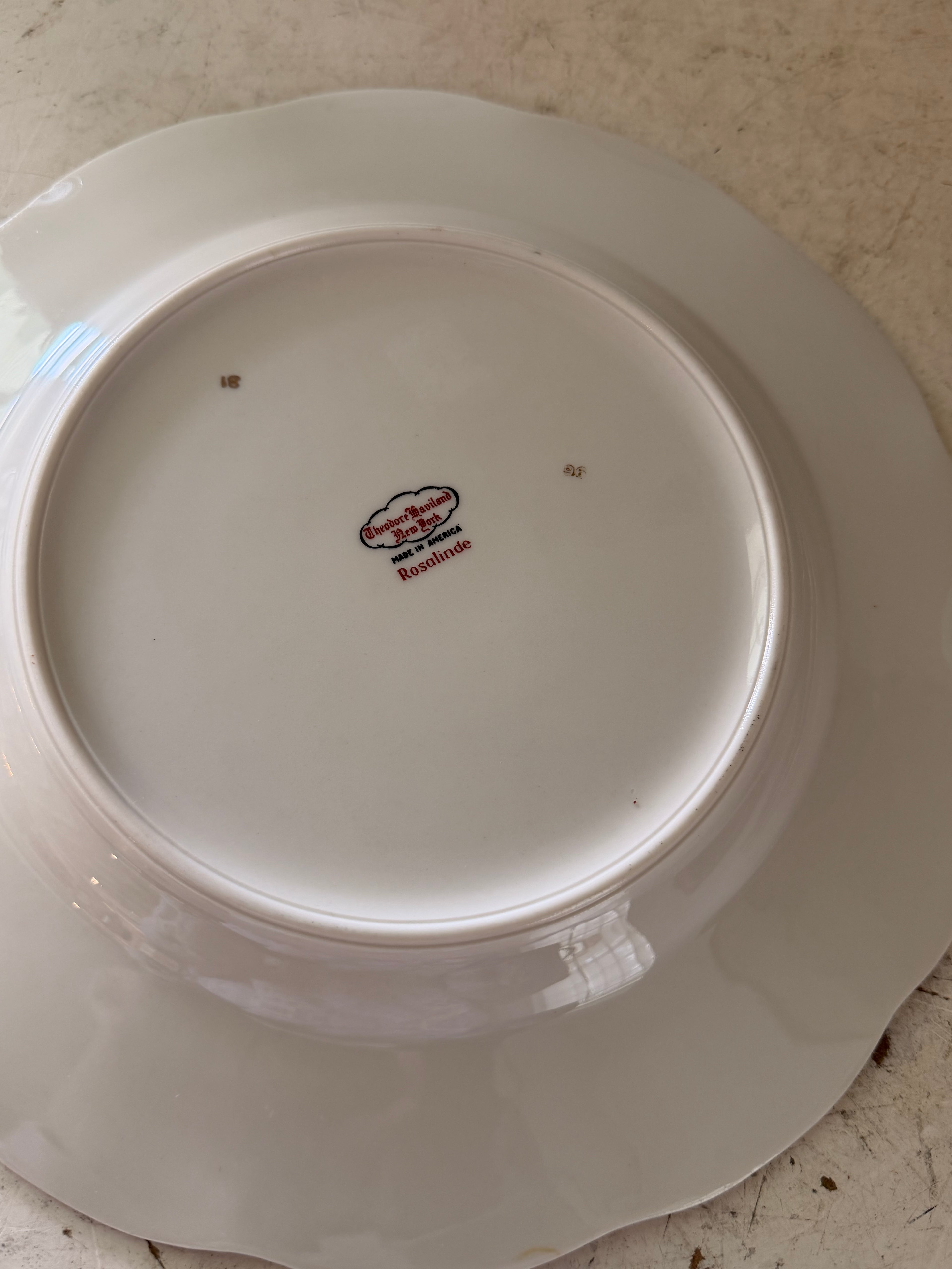 Vintage Haviland New York dinner plate in the Rosalinde - sold individually