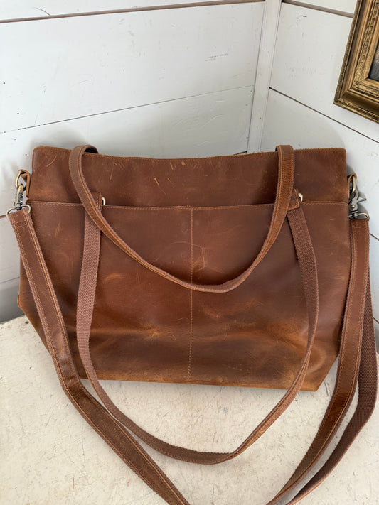 Brown Leather Messenger Bag