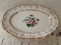 Vintage floral platter with gold trim