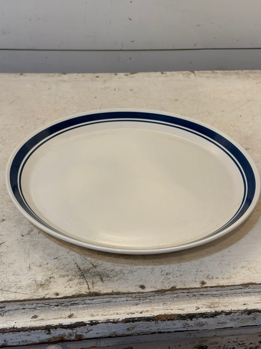 Vintage Mikasa platter white with blue stripe