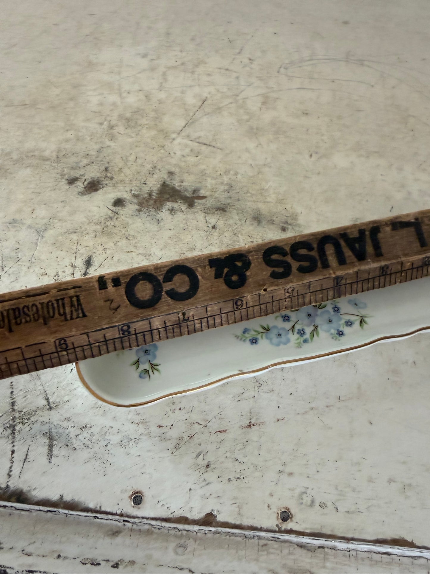 Hand Made Aristocrat Bone China England Nut or Mint Tray, Blue Flowers