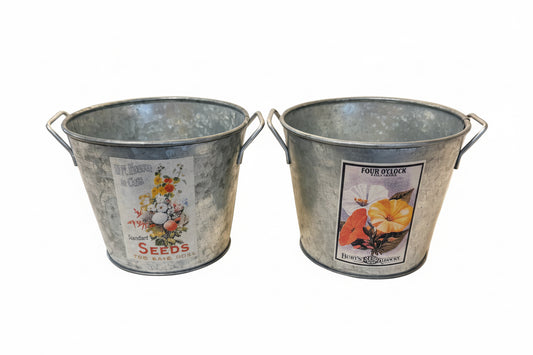 Galvanized Bucket With Garden Labels - Sold Individually