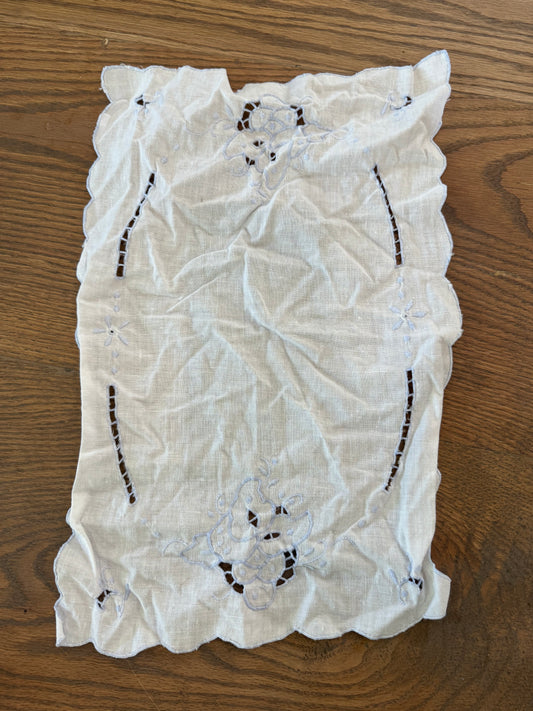 Vintage White Embroidered placemat