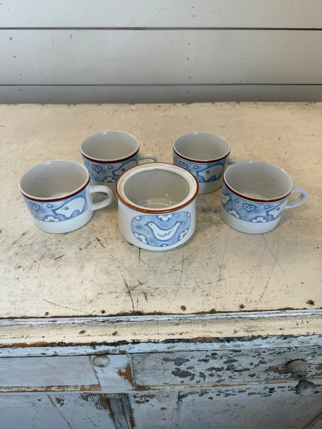Pig and Chicken Mug Set With Sugar Dish - sold individually