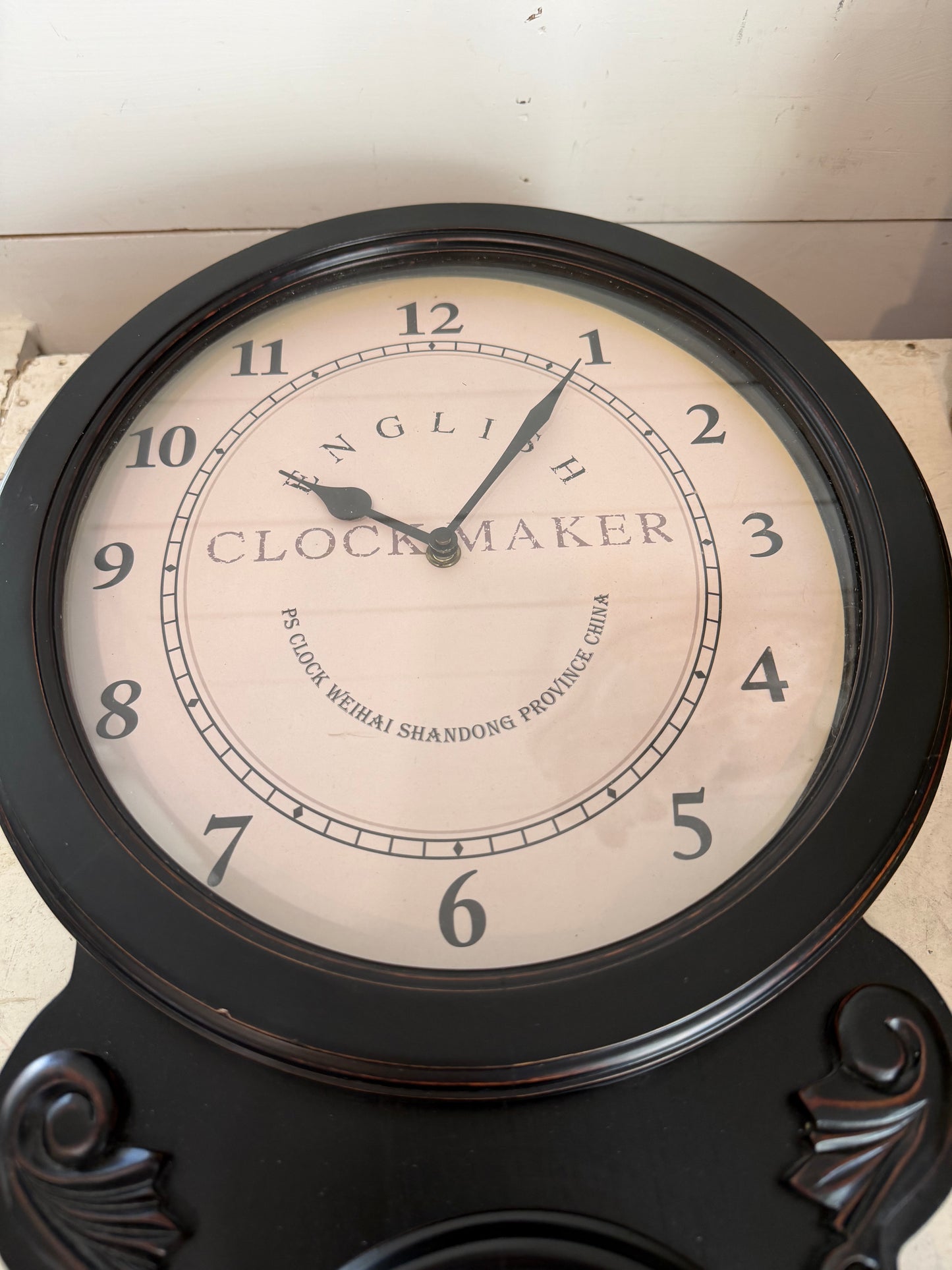 Wall clock will get makeover - not being painted just putting art in the glass