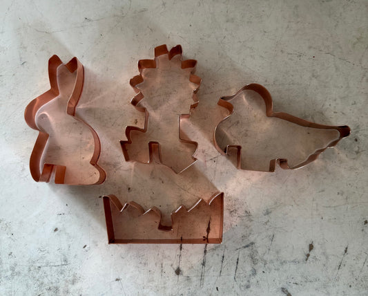 Set of 4 Copper Cookie Cutters